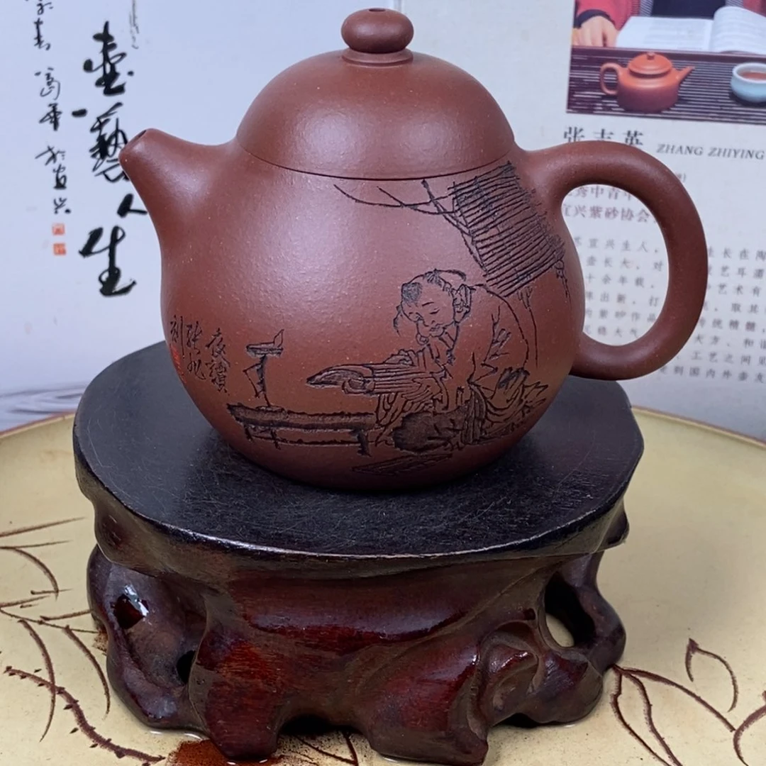 紫砂茶壶容量宜兴紫砂壶全手160