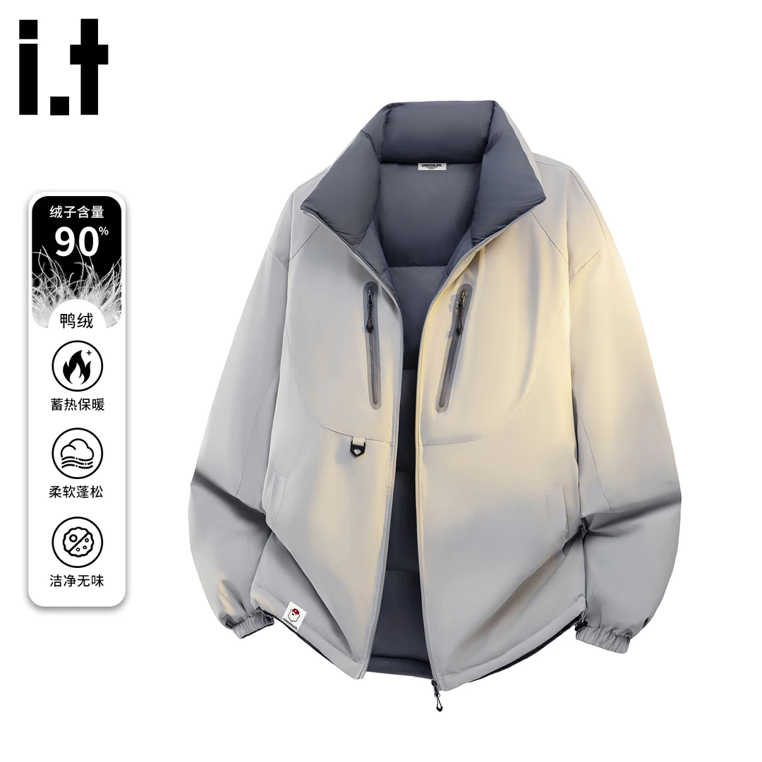 i.t:CHOCOOLATE冲锋衣羽绒服男士秋冬款90鸭绒加厚保暖面包服外套