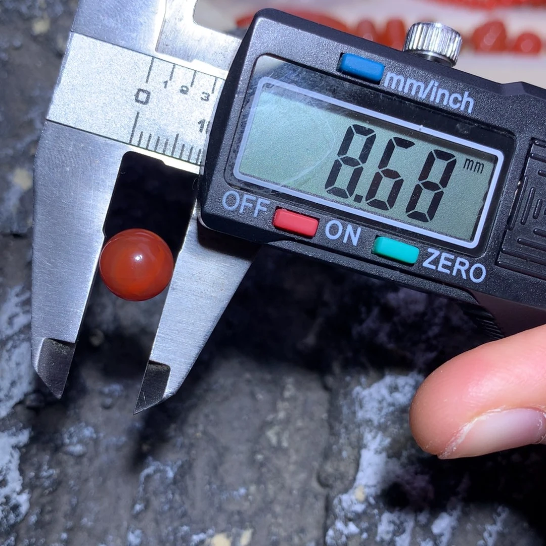 南红玛瑙未镶嵌火焰纹圆珠8.6