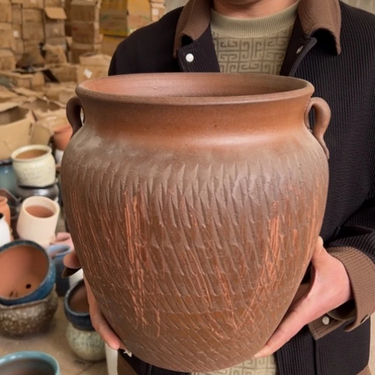 紫砂花盆高31口25—————