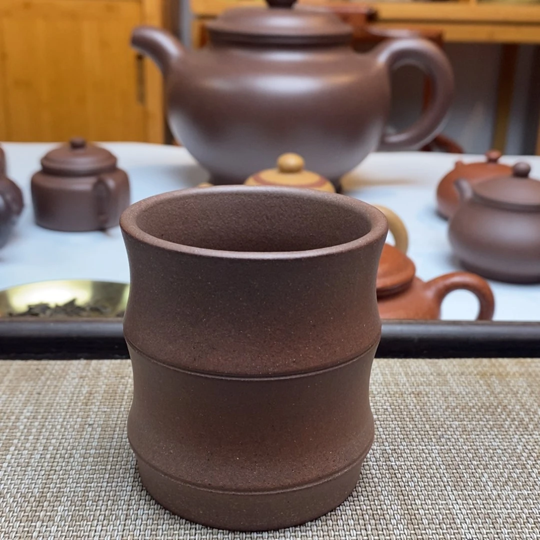 紫砂茶杯180毫升老乌泥