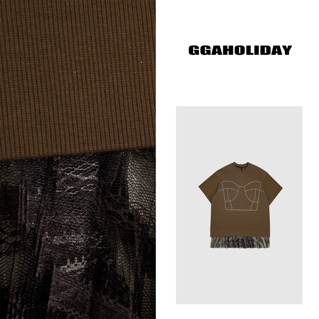 GGAHOLIDAY美式复古时尚休闲宽松百搭显瘦定制蕾丝连衣裙-152054