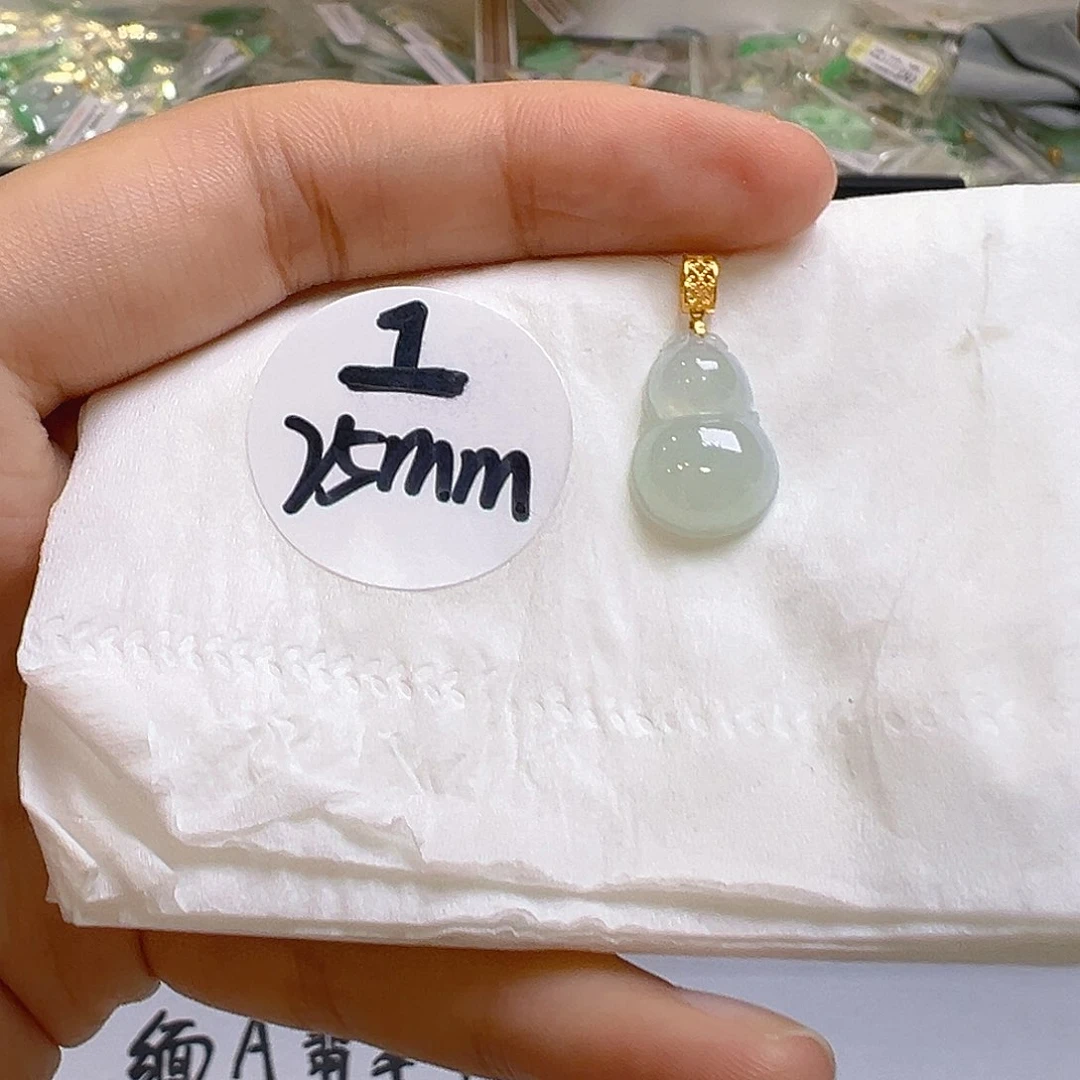 翡翠18K金镶嵌吊坠(不含链)翡翠