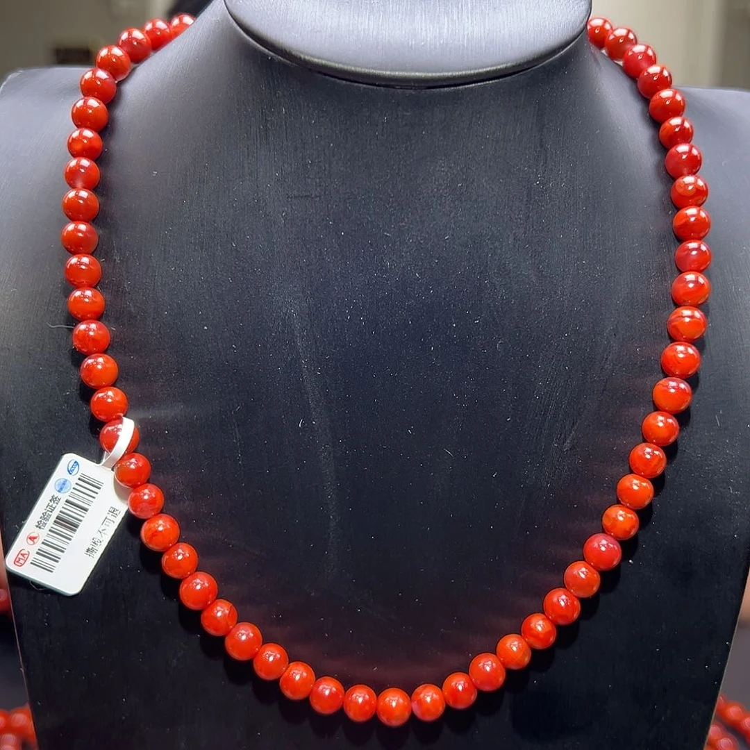 南红玛瑙颈饰未镶嵌7mm/yz01596多样性发货