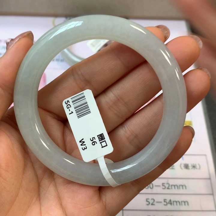 翡翠手镯未镶嵌翡翠手镯圆条55-57买断不退不换