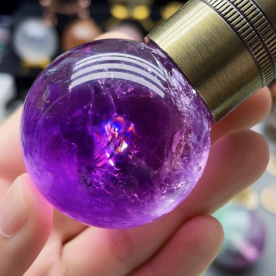 未镶嵌珠宝半成品水晶天然乌拉圭紫水晶43.4mm