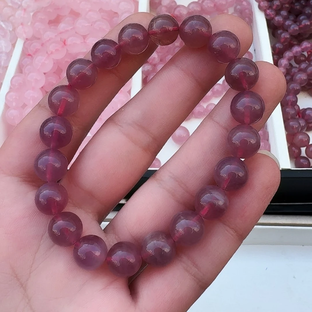 水晶紫马粉手串未镶嵌小****鼠