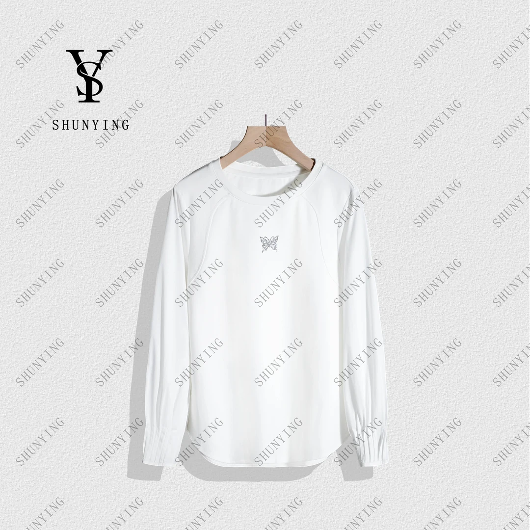 【顺瀛】舒适感满分~纯色圆领灯笼袖宽松显瘦长袖T恤SY71T204