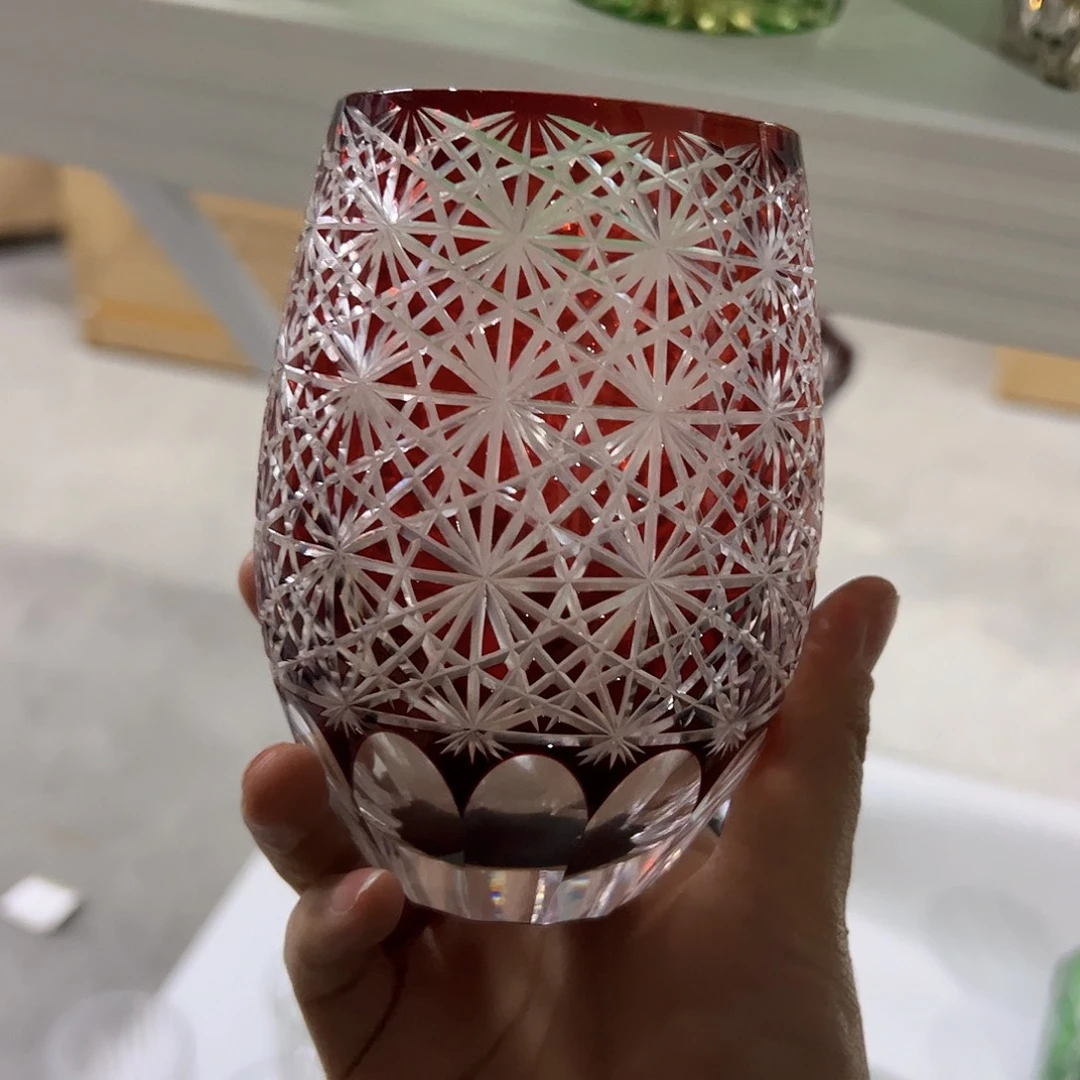 水***王平底款水晶玻璃微瑕二个