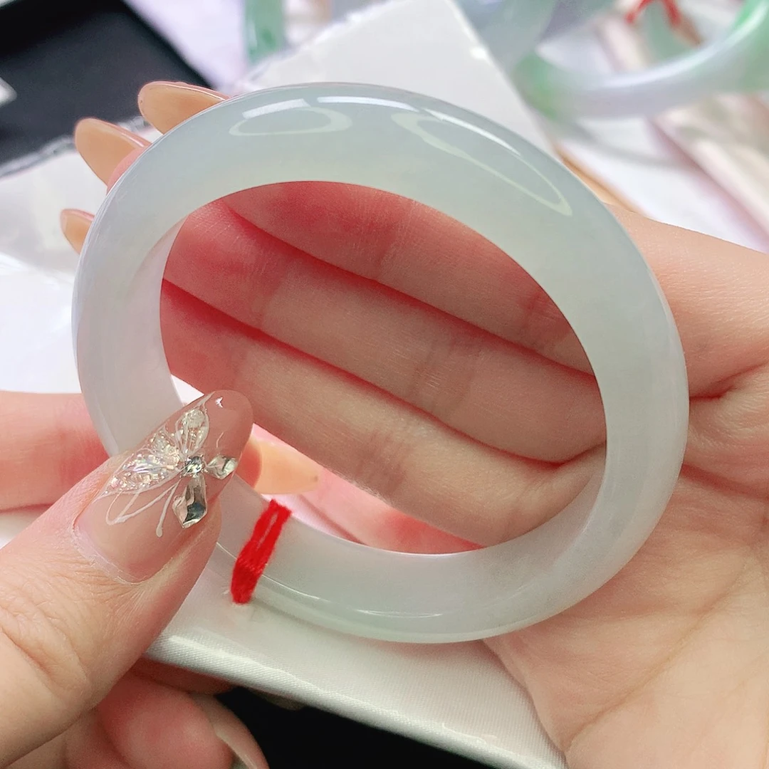 未镶嵌手镯翡翠微**笑缅甸天然A货翡翠