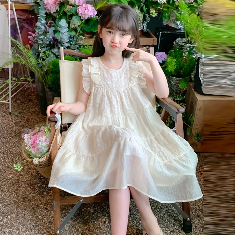 女童连衣裙夏装2025新款洋气小女孩公主裙网红儿童夏季背心裙子