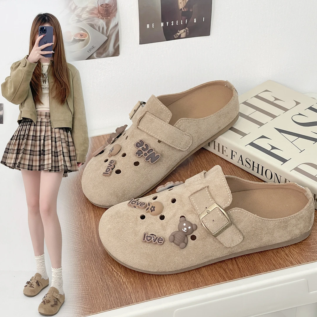 女鞋软底不累脚新款软底平底包头夏季时尚透气休闲风