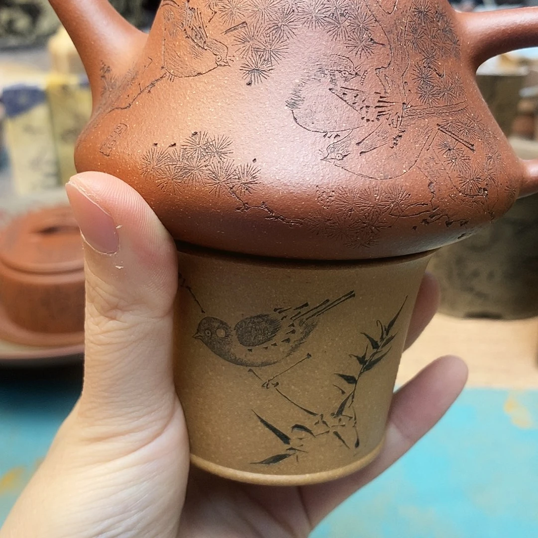 紫砂茶杯宜兴紫砂壶套组