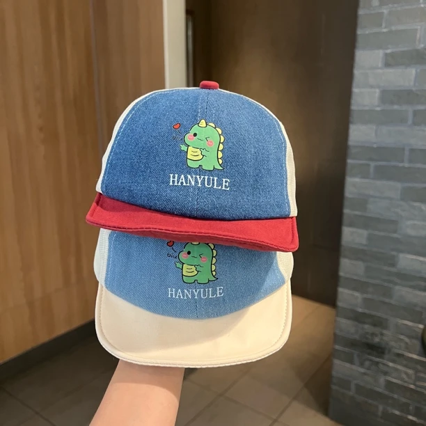 【萌娃喜爱】韩版婴儿牛仔鸭舌帽宝宝透气网眼软檐户外遮阳棒球帽夏