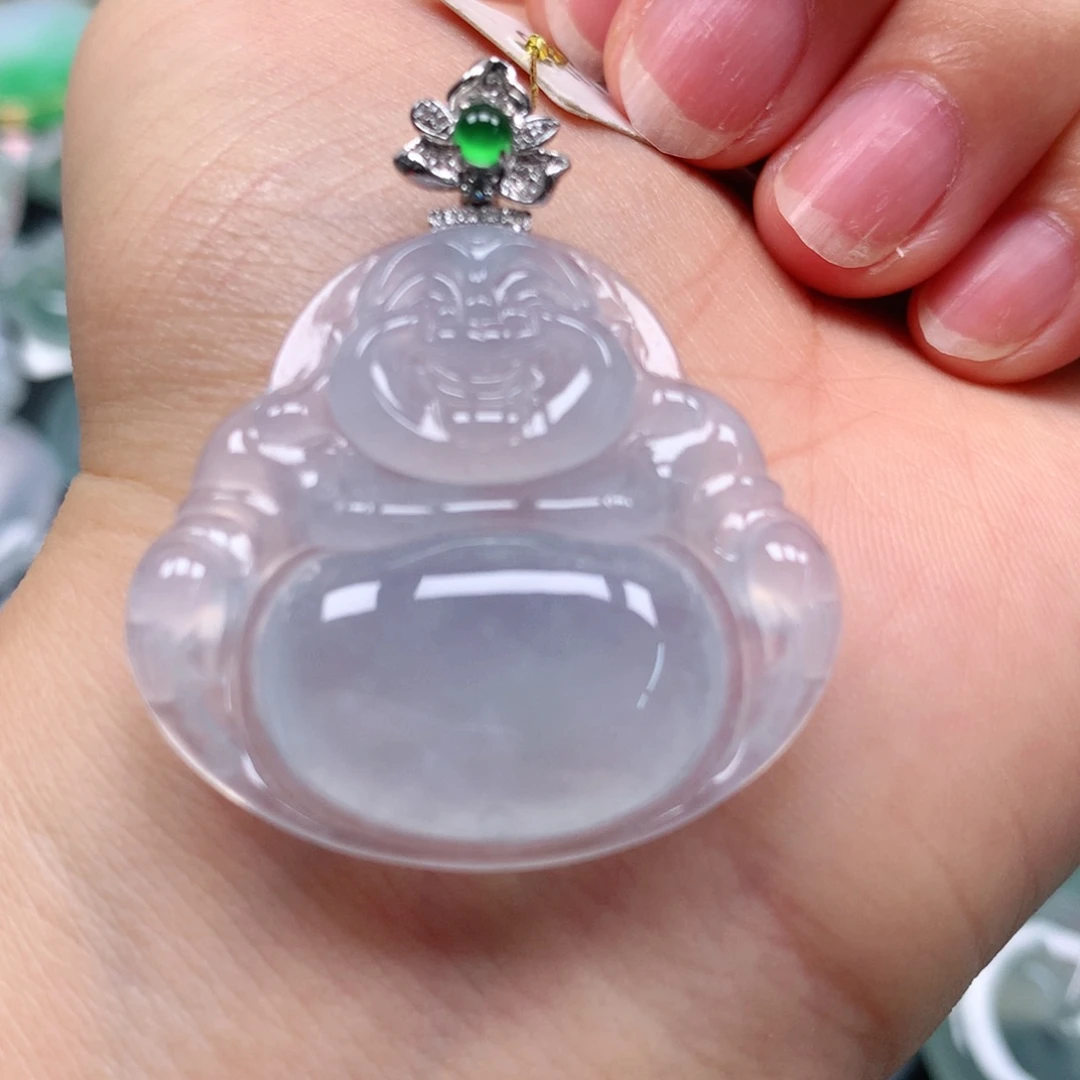 翡翠18K金镶嵌颈饰天然翡翠