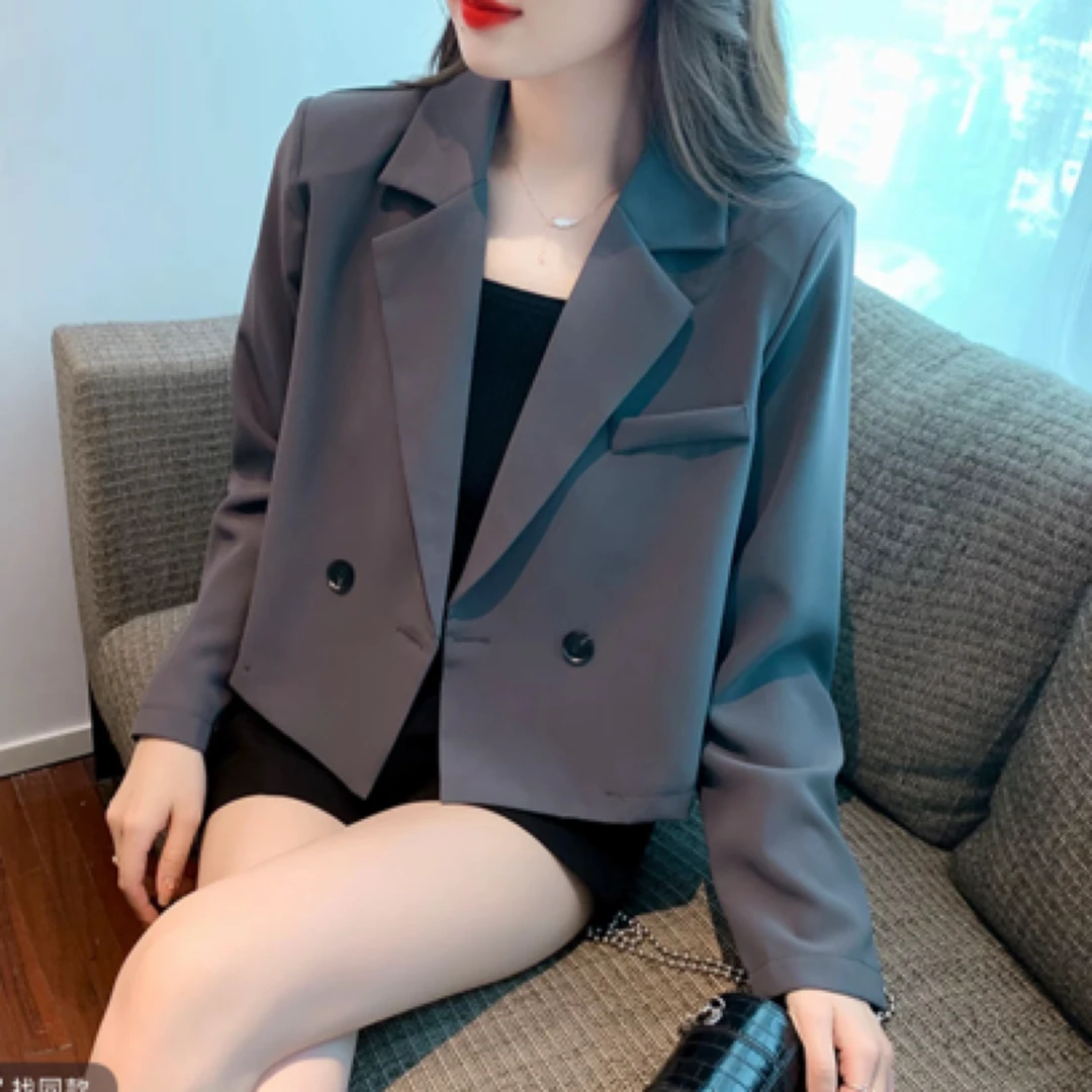 1121法式小个子减龄短款西装外套