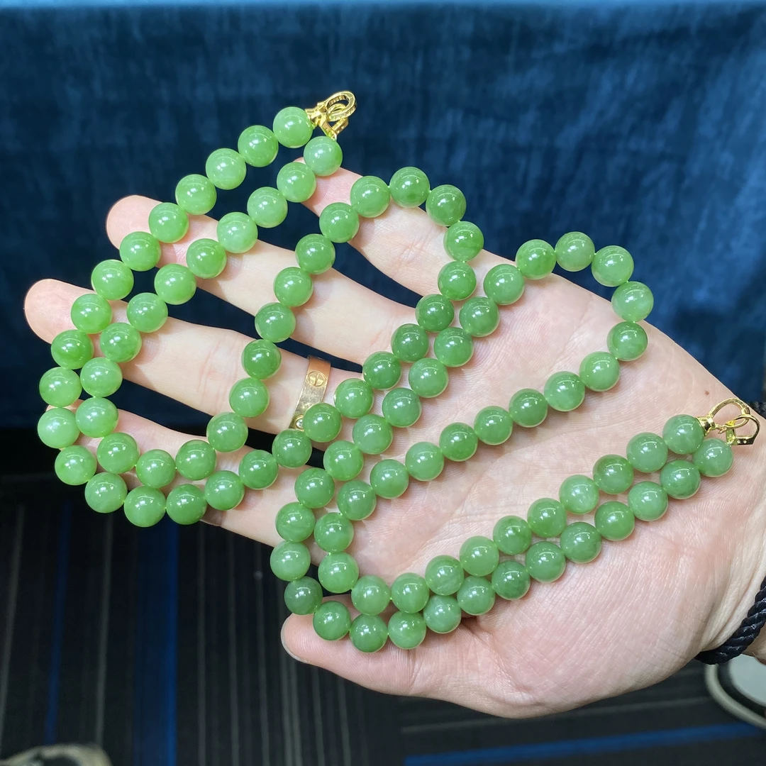 【小北好物】和田玉圆珠项链约9mm+【多样性发一件】QH54X325