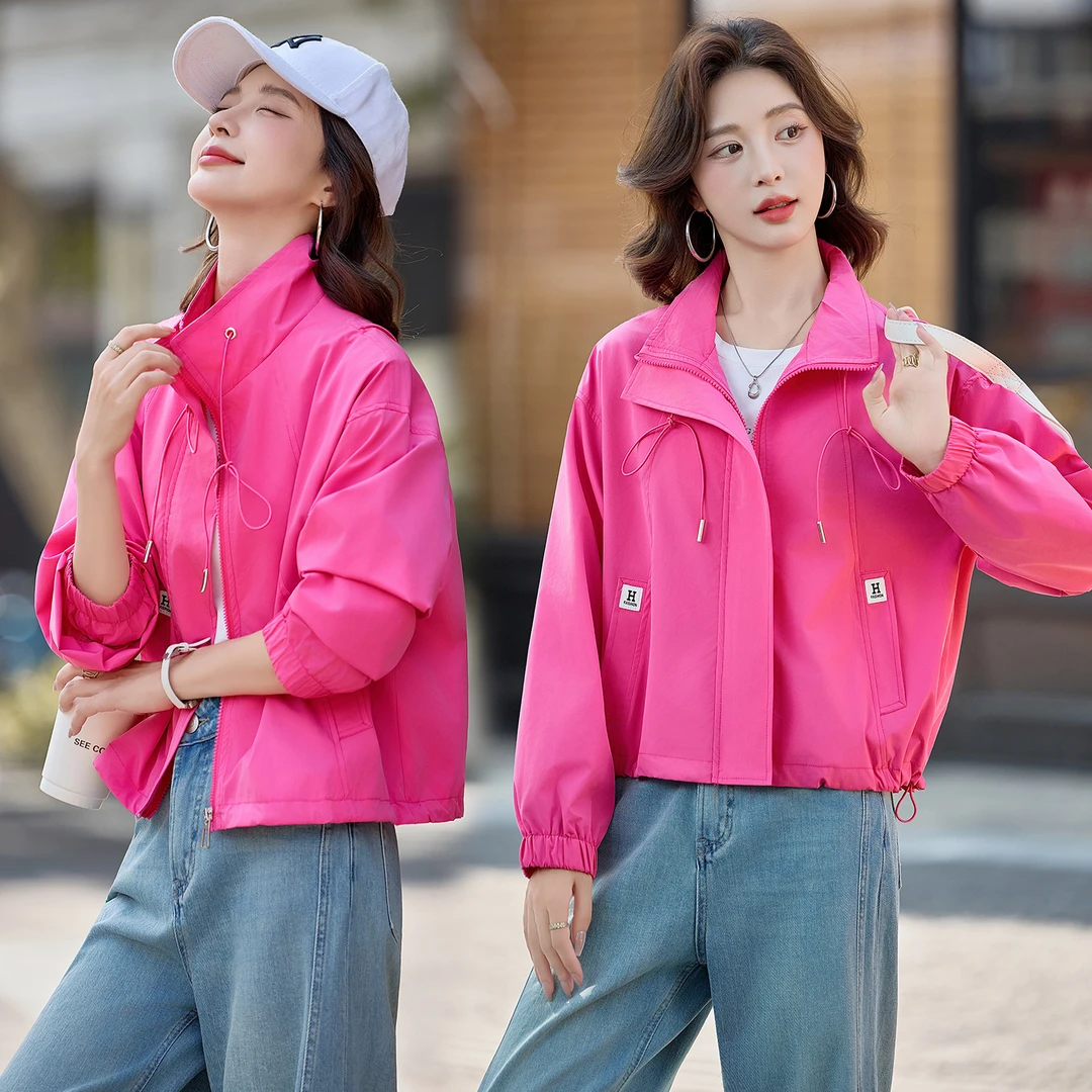 时尚立领短款外套女2025秋季新款休闲宽松百搭洋气减龄简约上衣潮