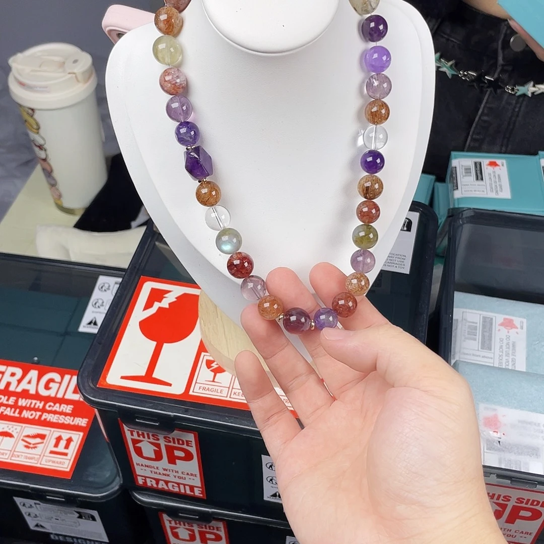 水晶银S925镀金镶嵌手串
