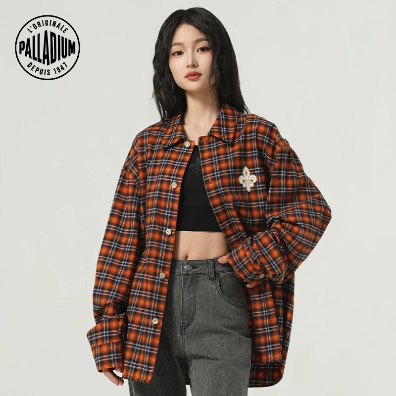 帕拉丁春季男款上装时尚潮流刺绣长袖衬衫1011803