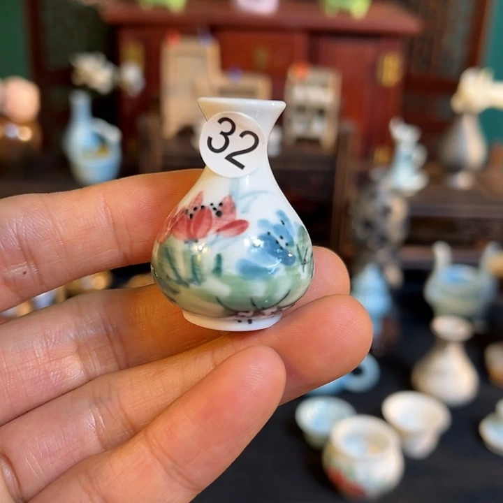 摆件微陶老王迷你花瓶