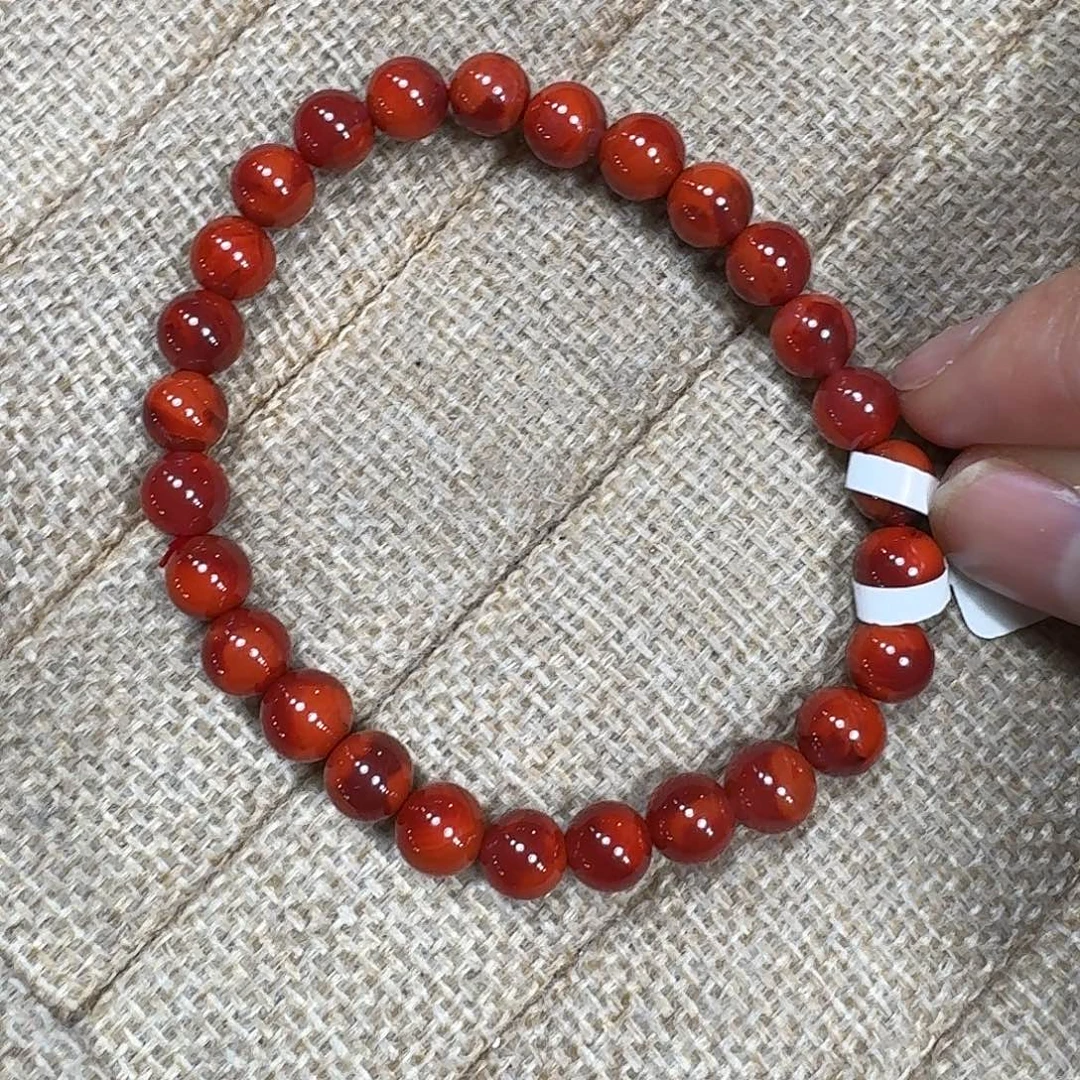 南红玛瑙未镶嵌手链手串原矿南红牛血瓦西双色7
