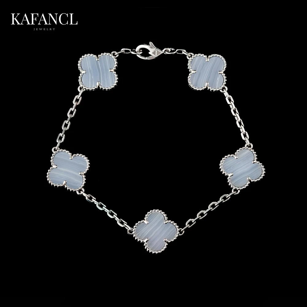 红楼 925银手链 镀K金 淡紫色草草手链 ZF-C19/C367