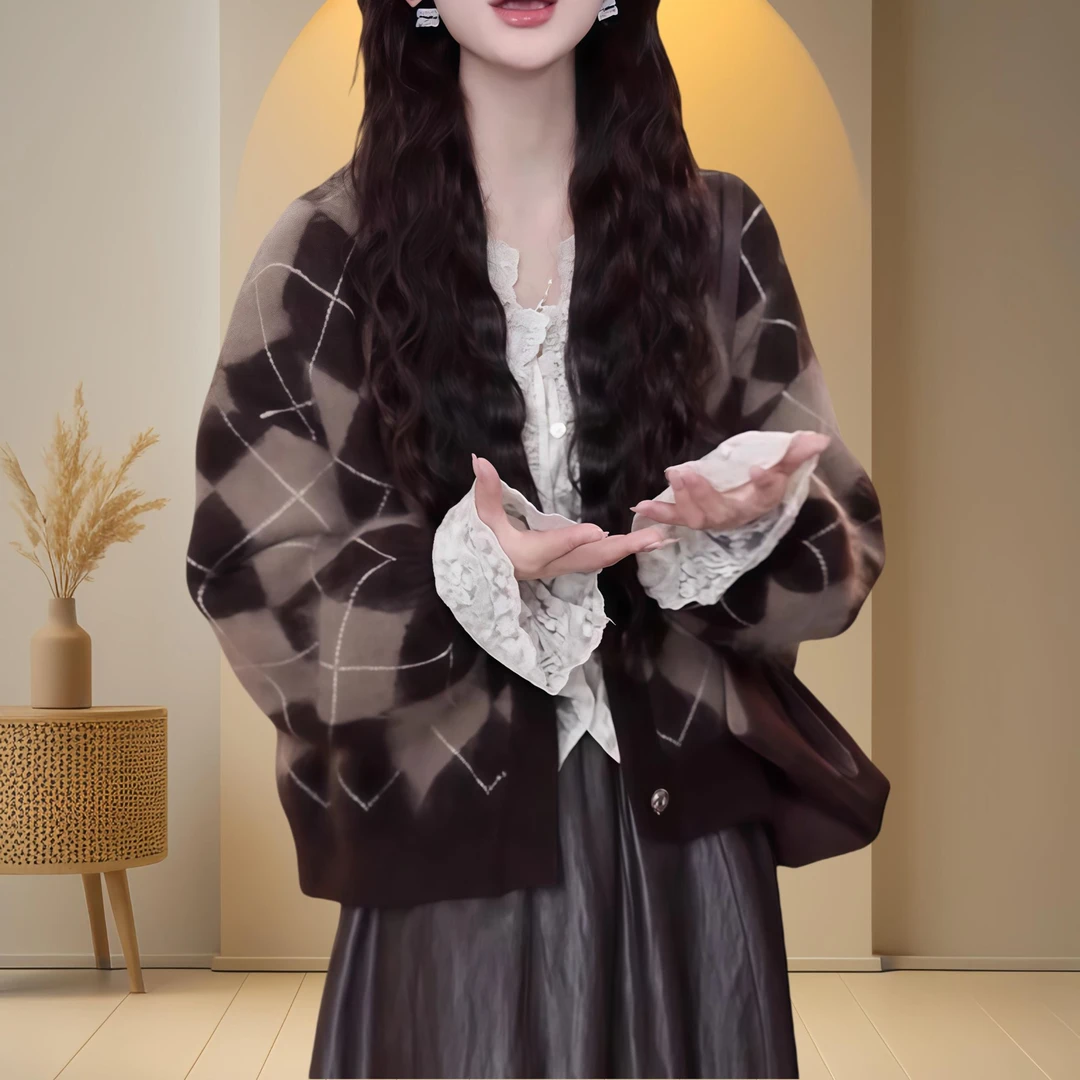 2025秋冬季新款女装禅意仙气飘飘时髦韩版宽松毛衣外套针织开衫女