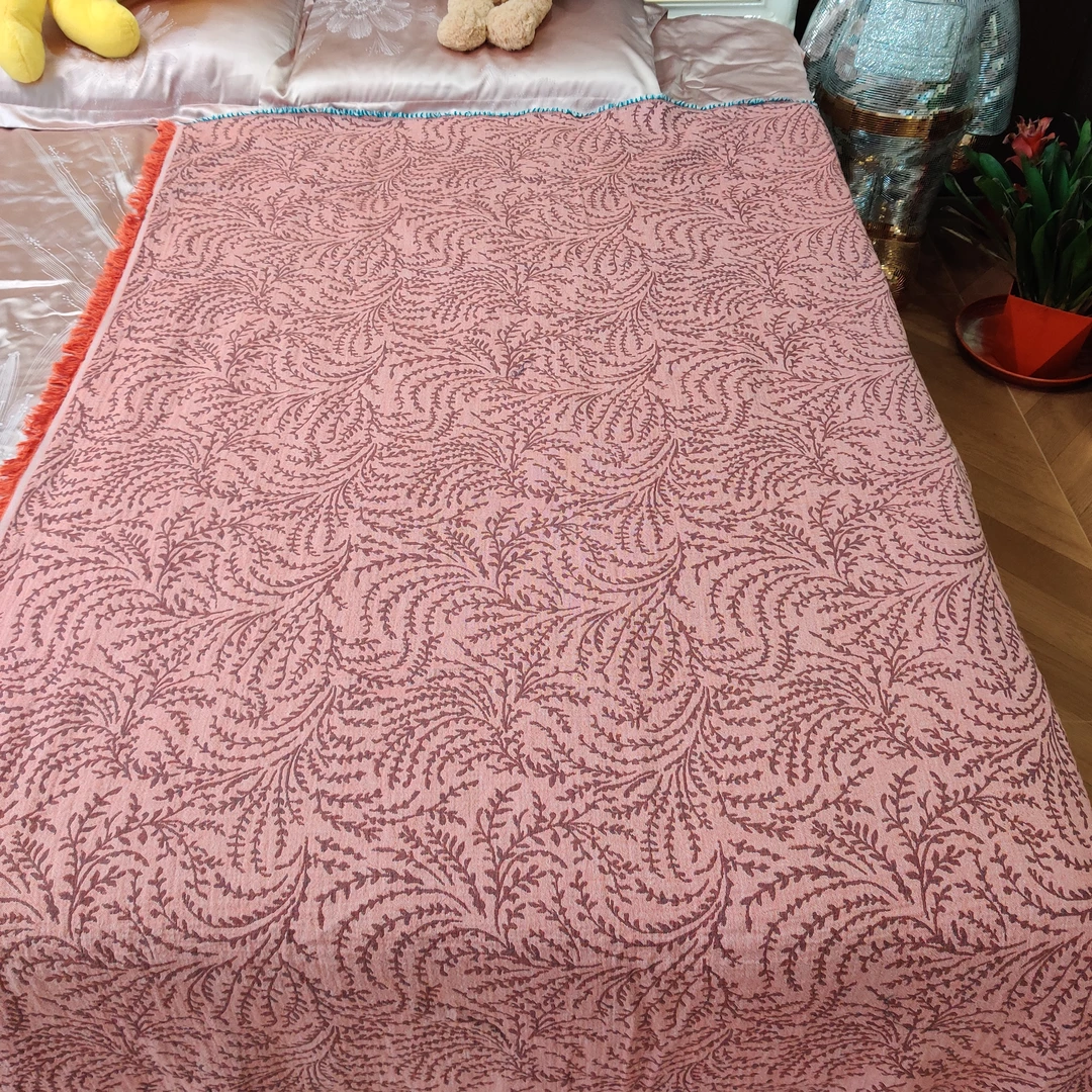 XDONGY（冬云家纺）高定150*200全棉流苏花边 漫咖X桔  盖毯