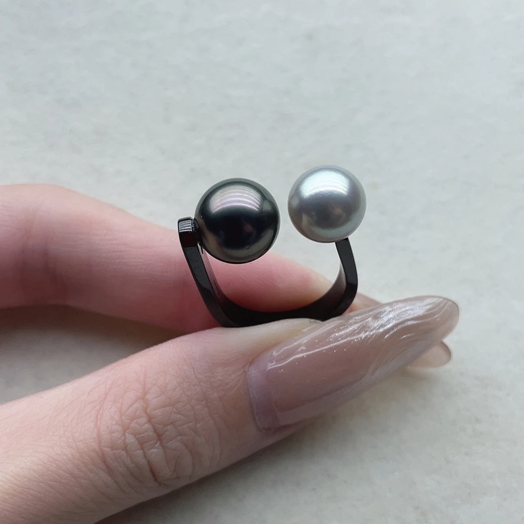 海水珍珠银S925镶嵌戒指40