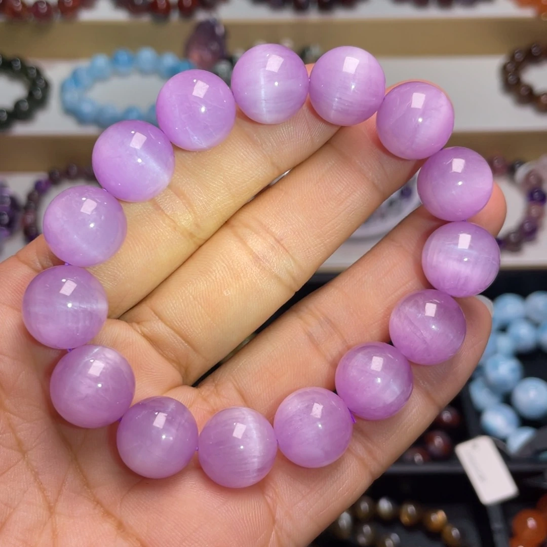 锂辉石手链未镶嵌紫锂辉14+m