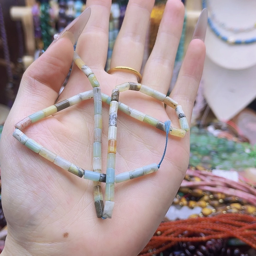 未镶嵌玛瑙/玉髓珠宝半成品/亚马逊圆柱4*6mm