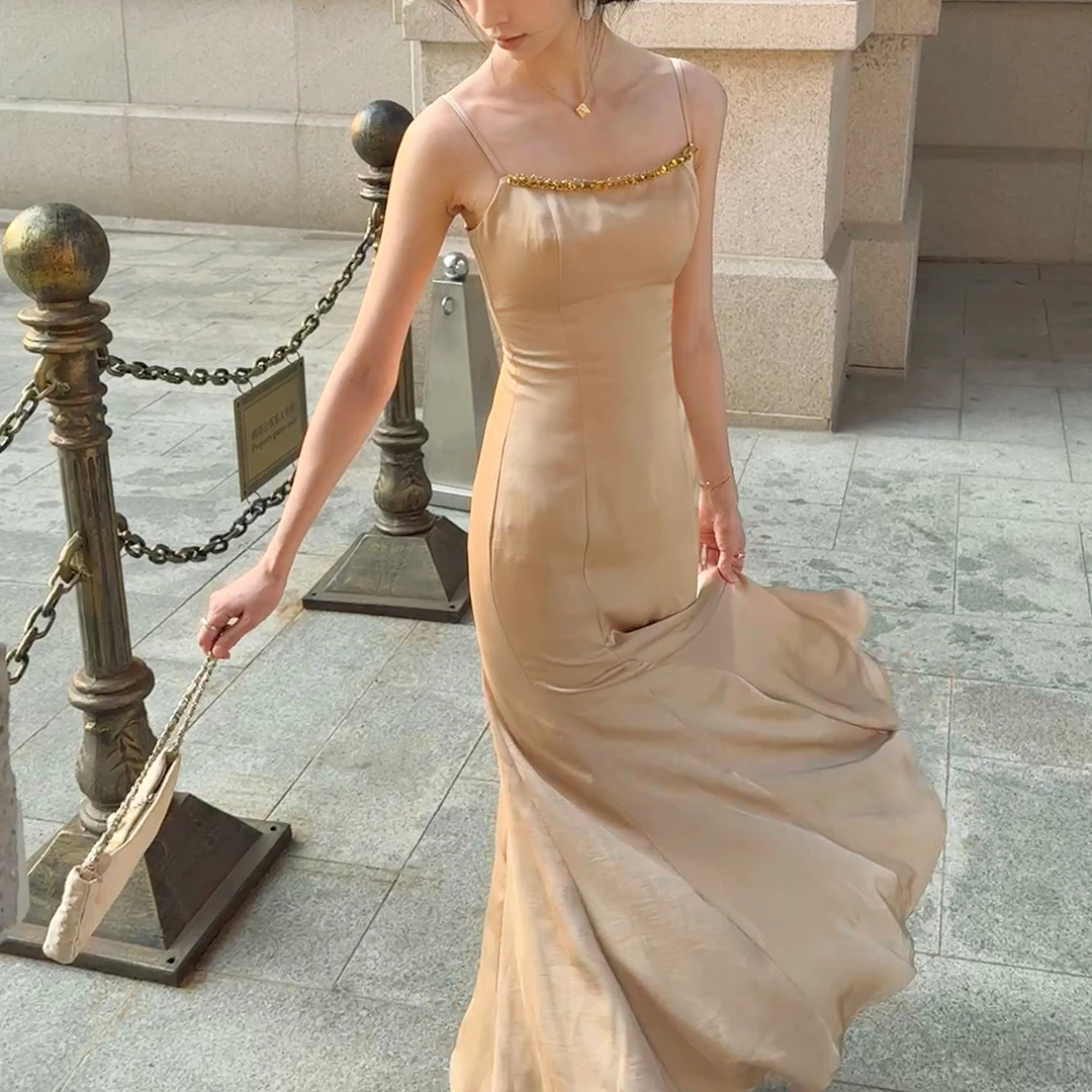 26清仓中 已开 醉梦鎏金 修身鱼尾长裙 默认微小瑕不退换