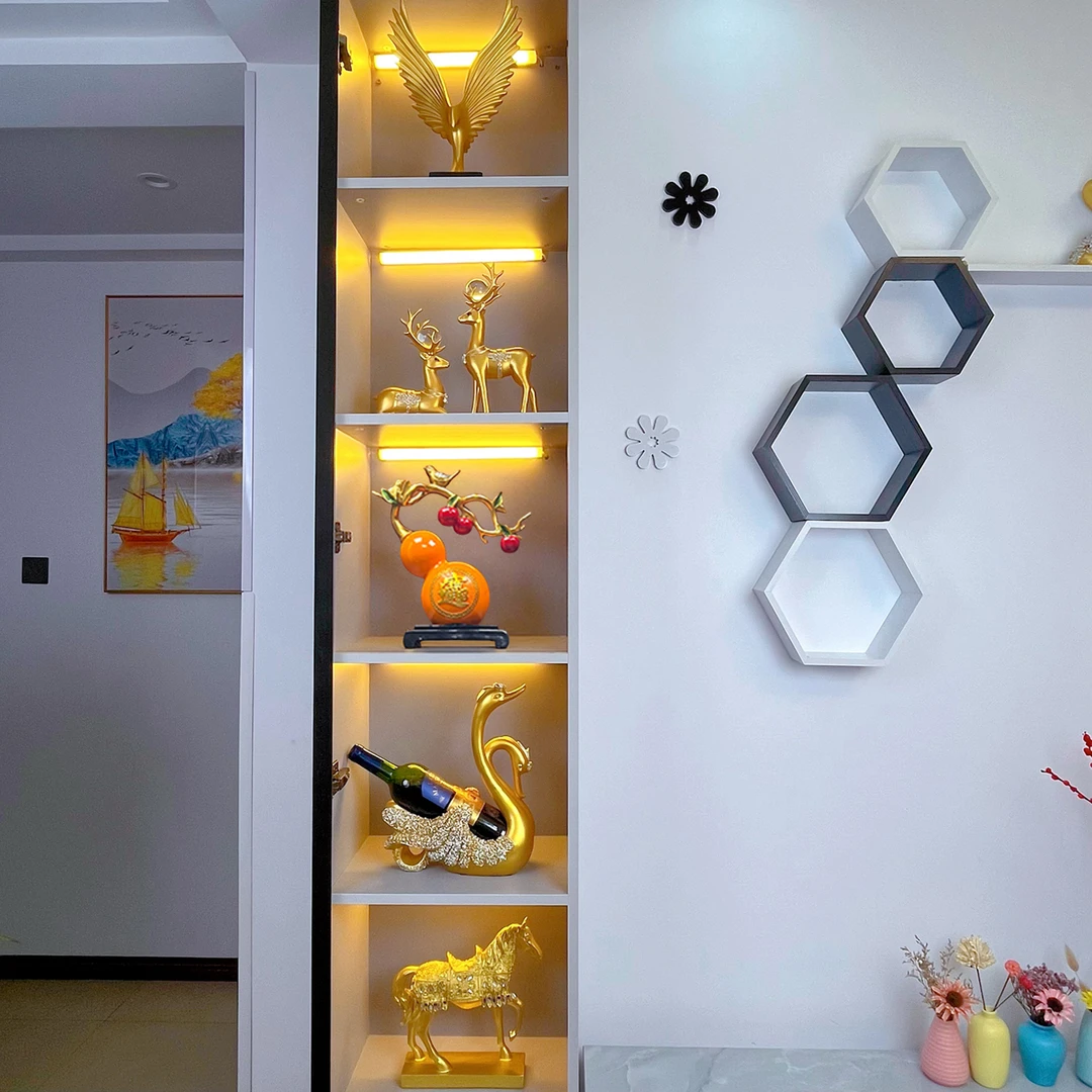 马到成功5层轻奢高档电视柜餐边酒柜客厅摆件玄关乔迁工艺品装饰