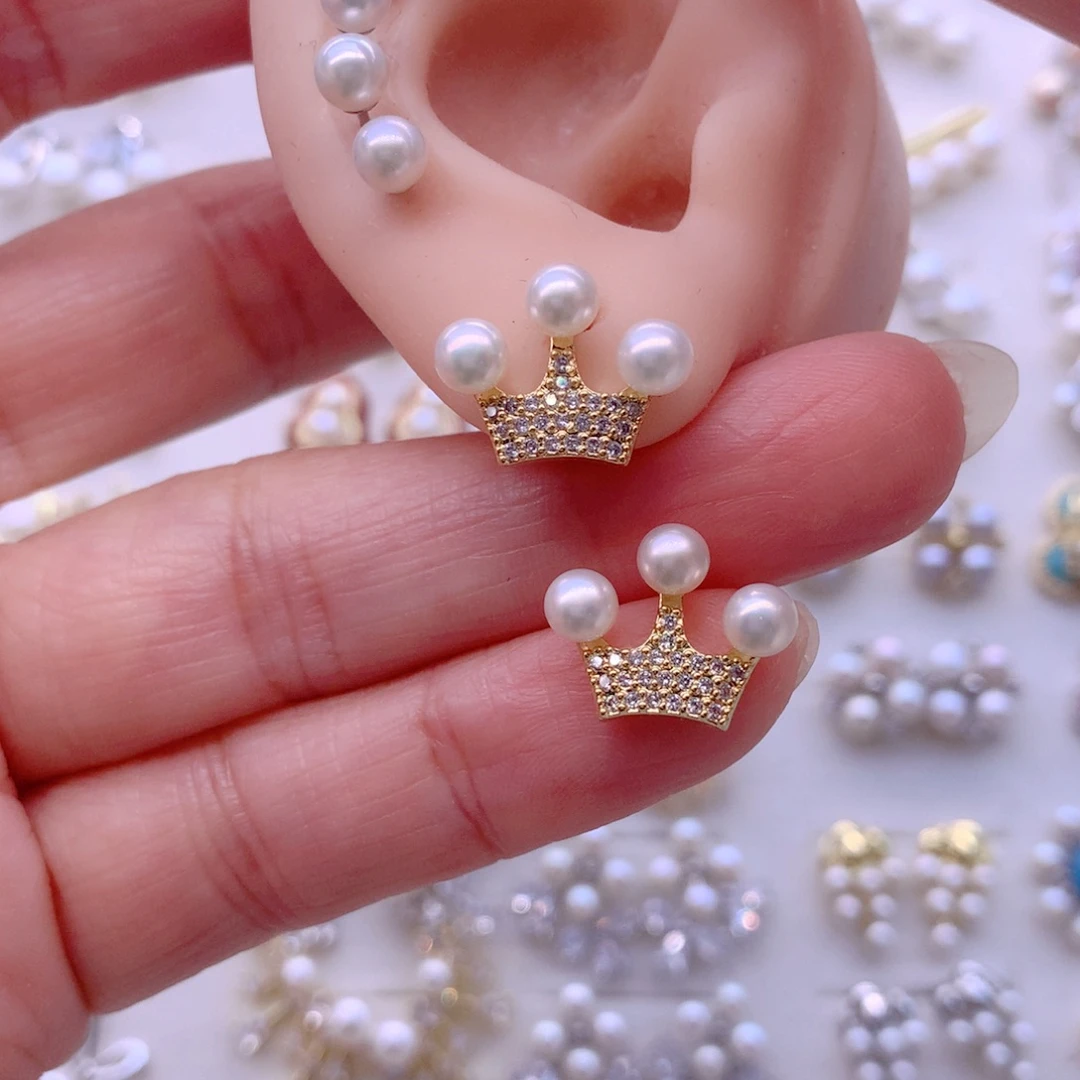 淡水珍珠耳饰合金