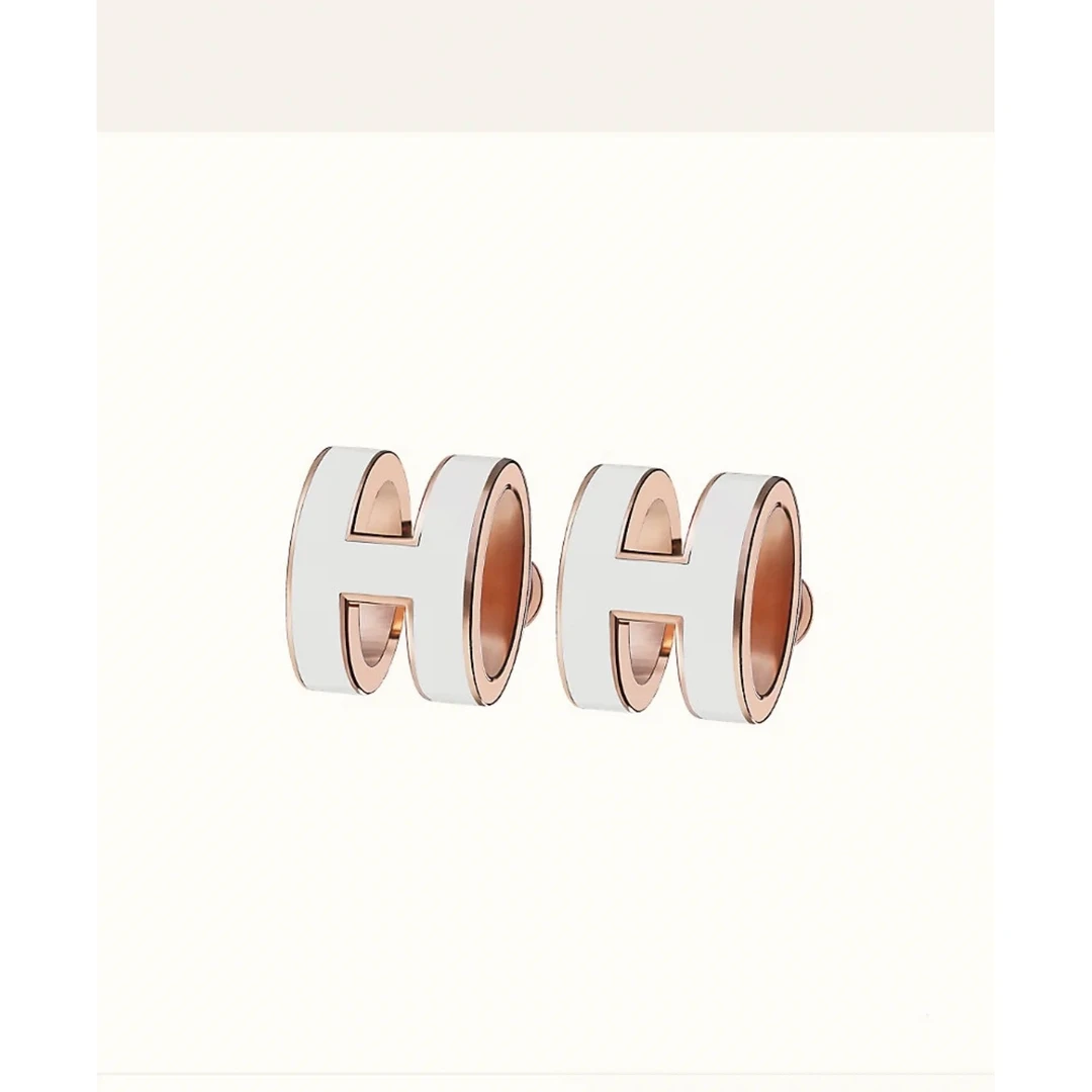 铜合金耳饰 经典玫瑰金H款气质百搭耳饰ZE 176