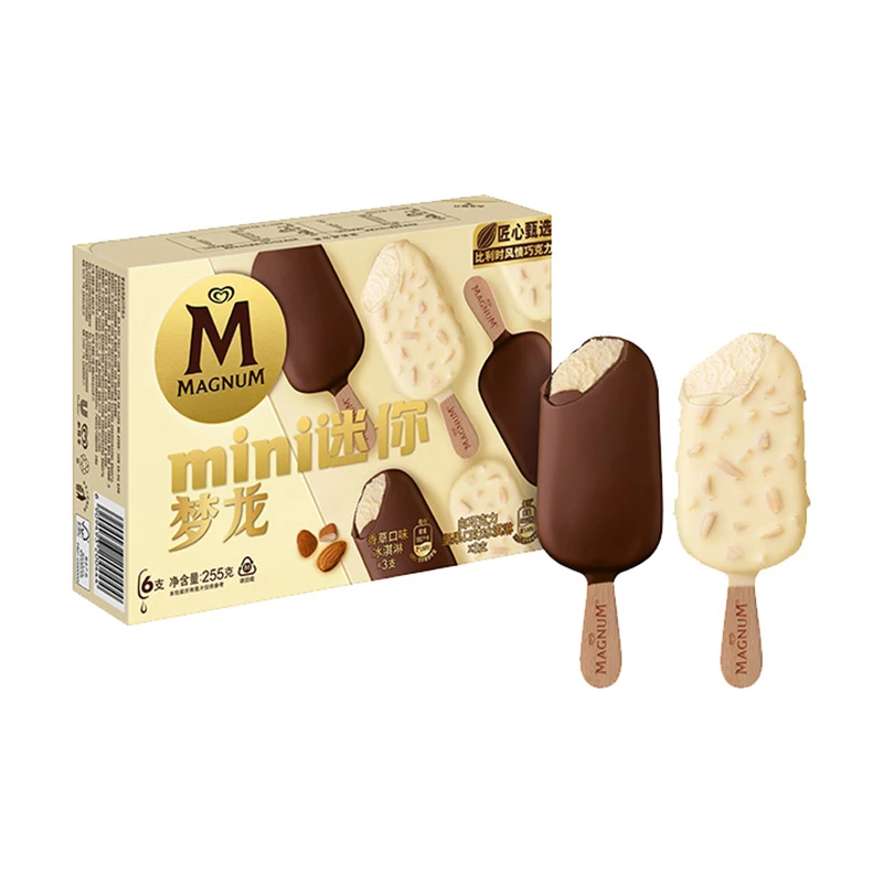 和路雪迷你梦龙白巧克力坚果冰淇淋43g*3+香草冰淇淋 42g*3