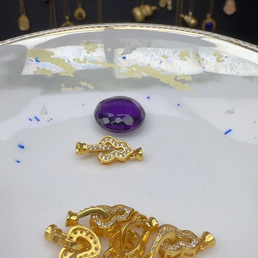 紫晶颈饰银S925镶嵌紫水晶925镶嵌19