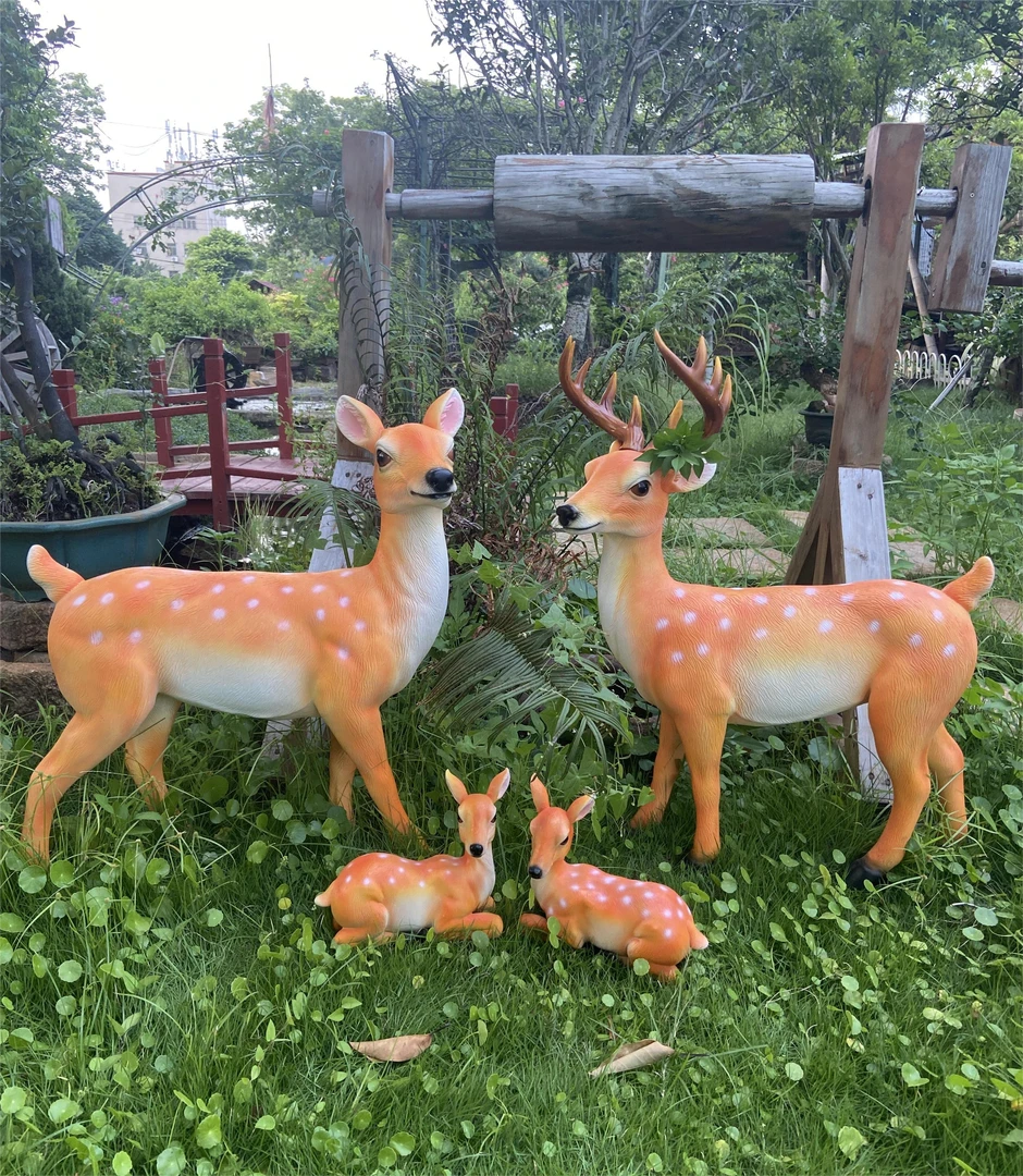 仿真梅花鹿摆件花园庭院别墅民宿户外景观装饰