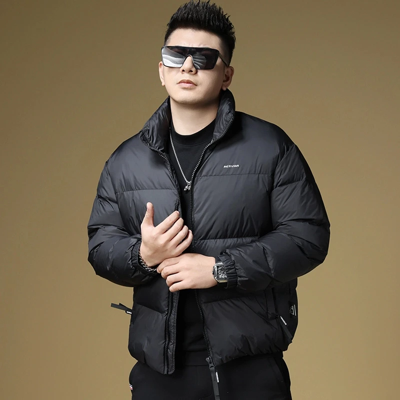 男士羽绒服冬季2025新款潮流立领修身短款保暖外套加厚休闲面包服