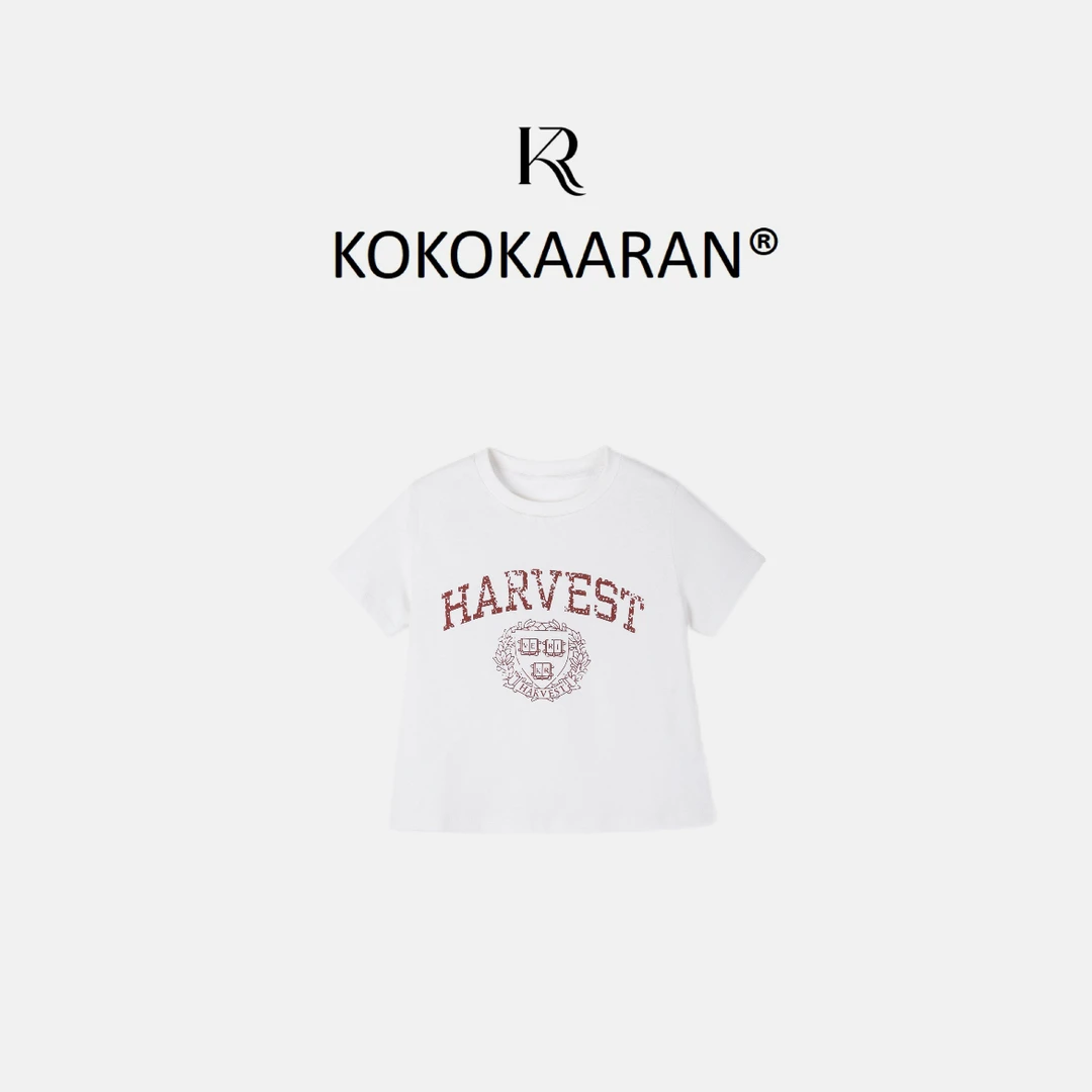 kokokaaran/可可咔伦【汉麻棉混纺】圆领简约街头风T恤SH250579