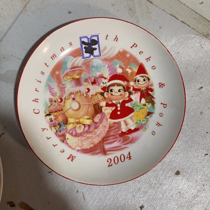 健***乐瓷片老式圣诞碟子