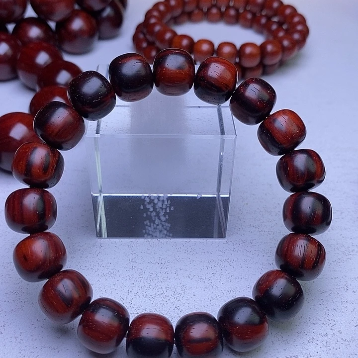 檀香紫檀（小叶紫檀）手串/手链11x12x19琴料黑飘红