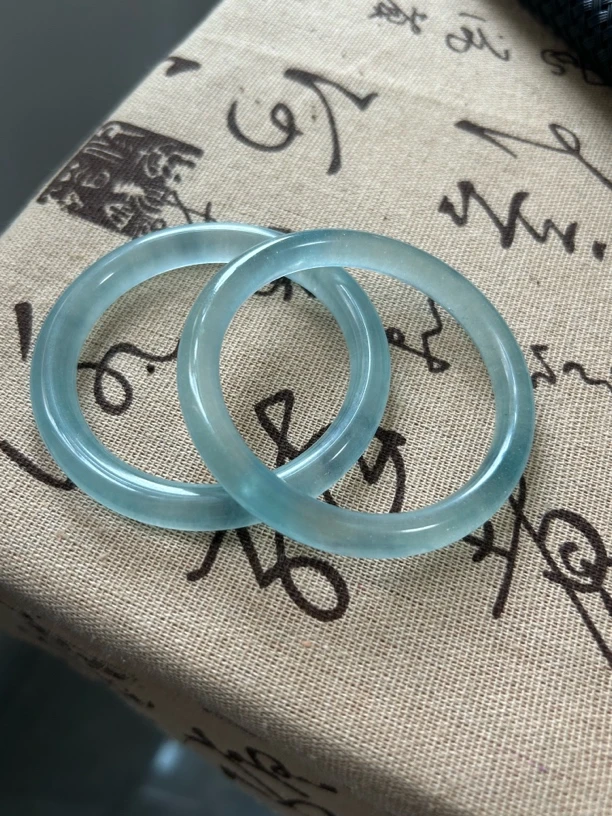 非金属仿水晶手镯 时尚油青细圆条冰透