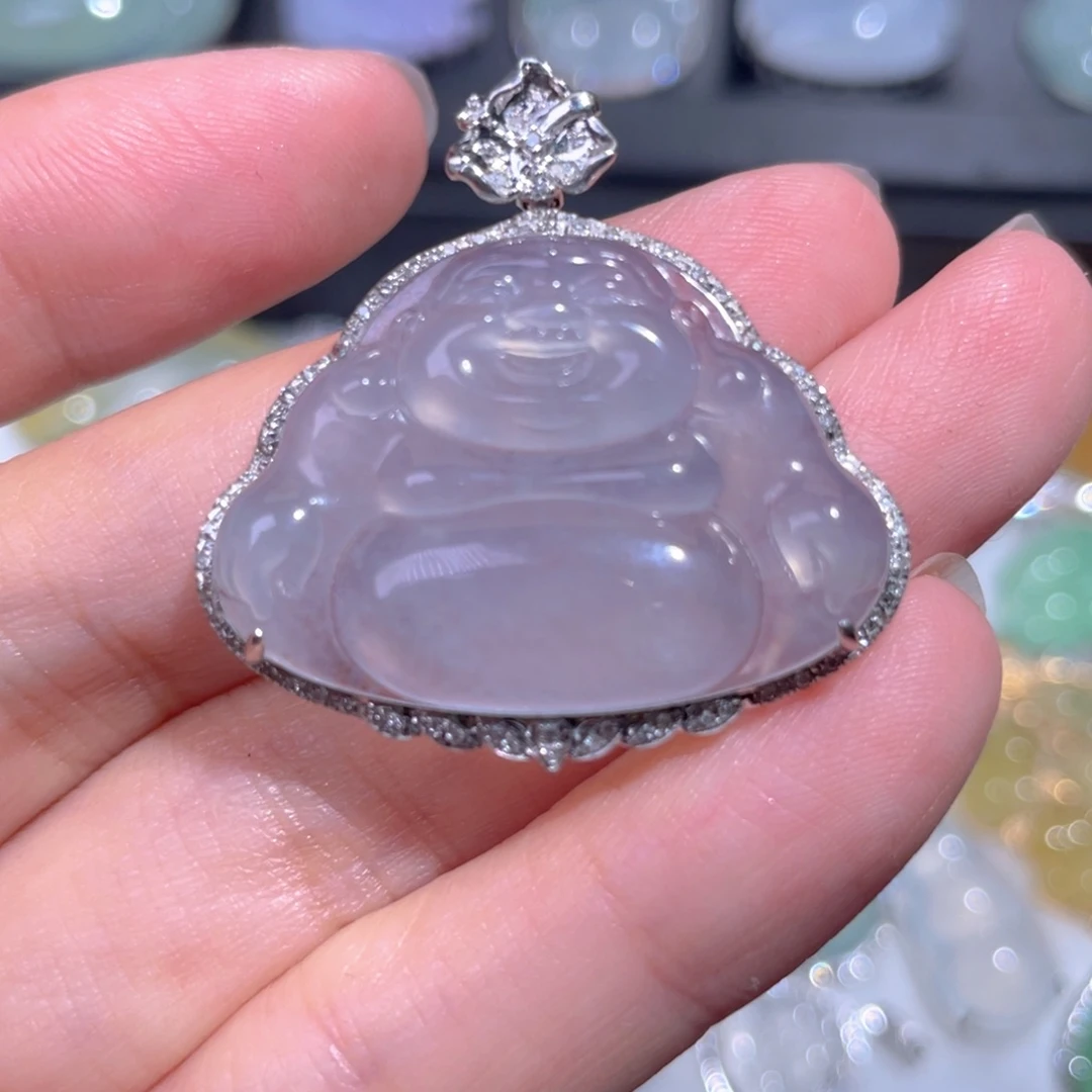 颈饰18K金镶嵌翡翠翡翠