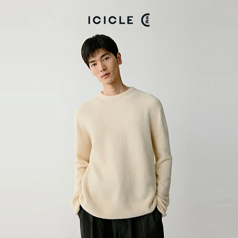 ICICLE之禾男装25早秋新品牦牛绒圈圈纱套头针织衫1559