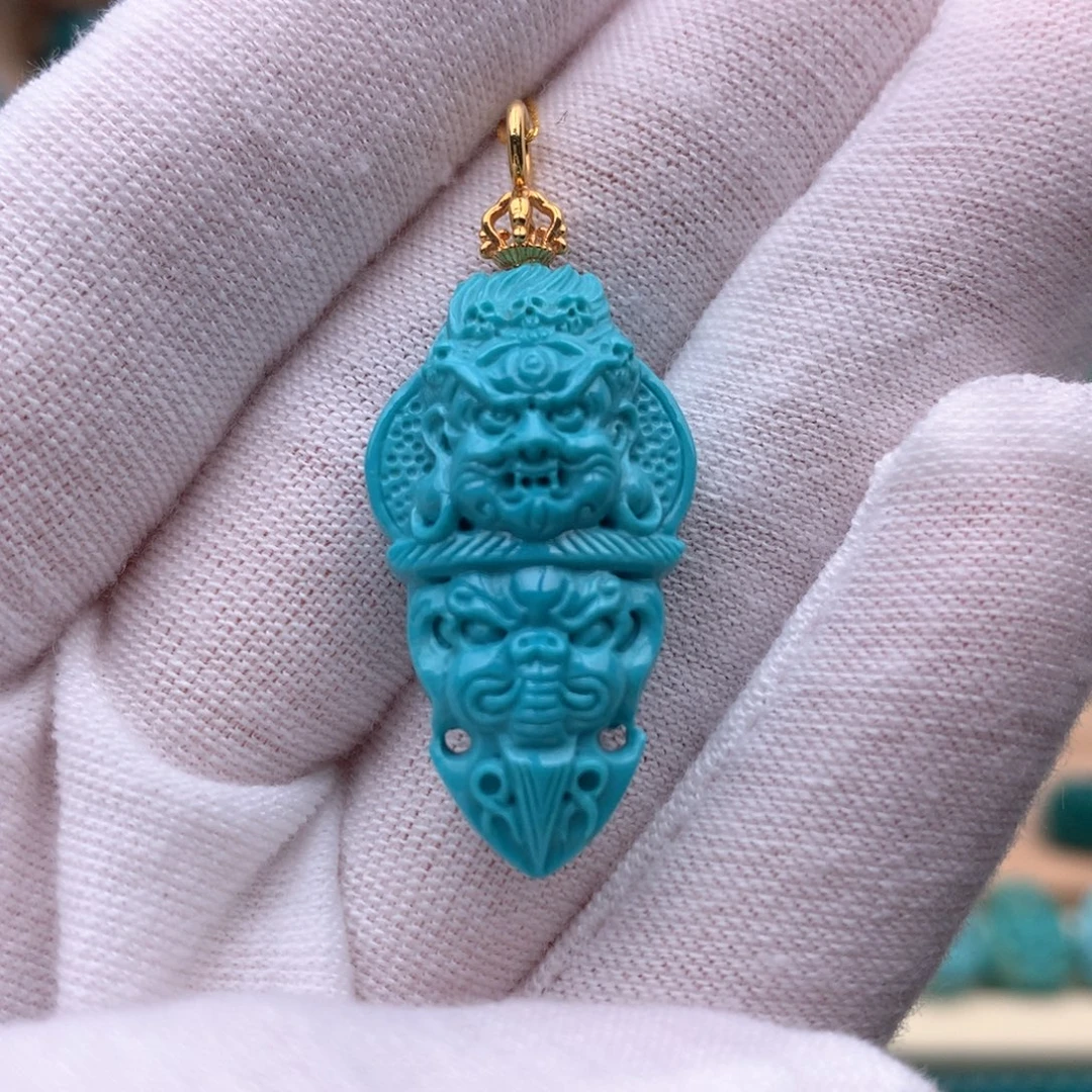 绿松石18K金镶嵌珠宝奇石