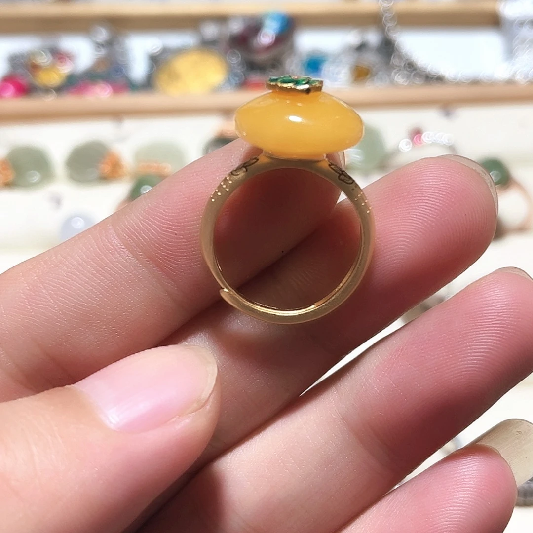珐琅吊坠足银蜡蜡925戒指
