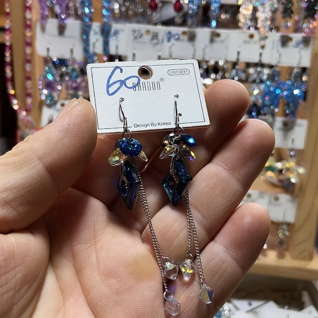 锆石纯铜合金耳环