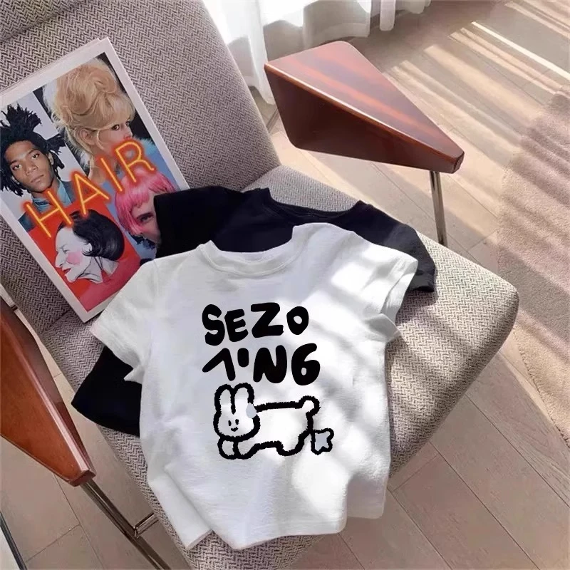 女童短袖T恤夏装2025新款儿童夏季纯棉上衣女大童女孩半袖体恤衫